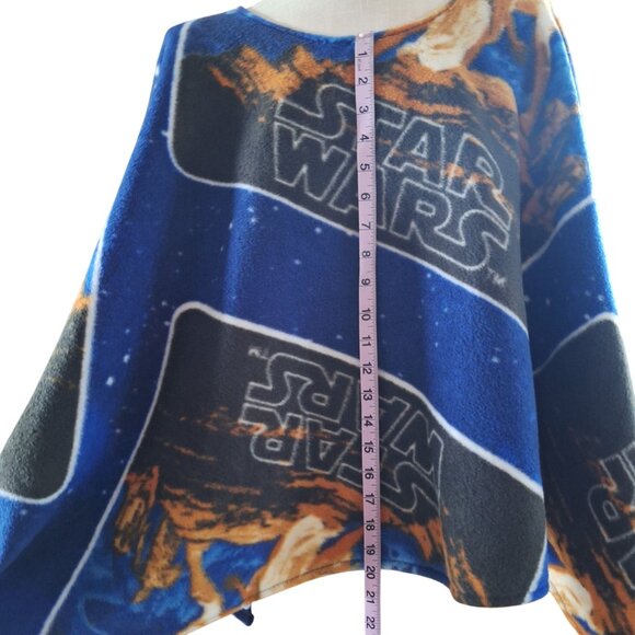 Handmade Original Star Wars Fleece Poncho Blue Orange Lightweight - Picture 3 of 11